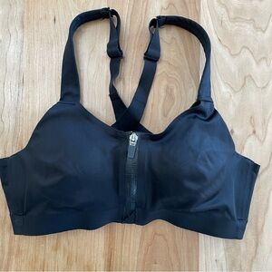 Victoria's Secret Black Front-Zip Sports Bra